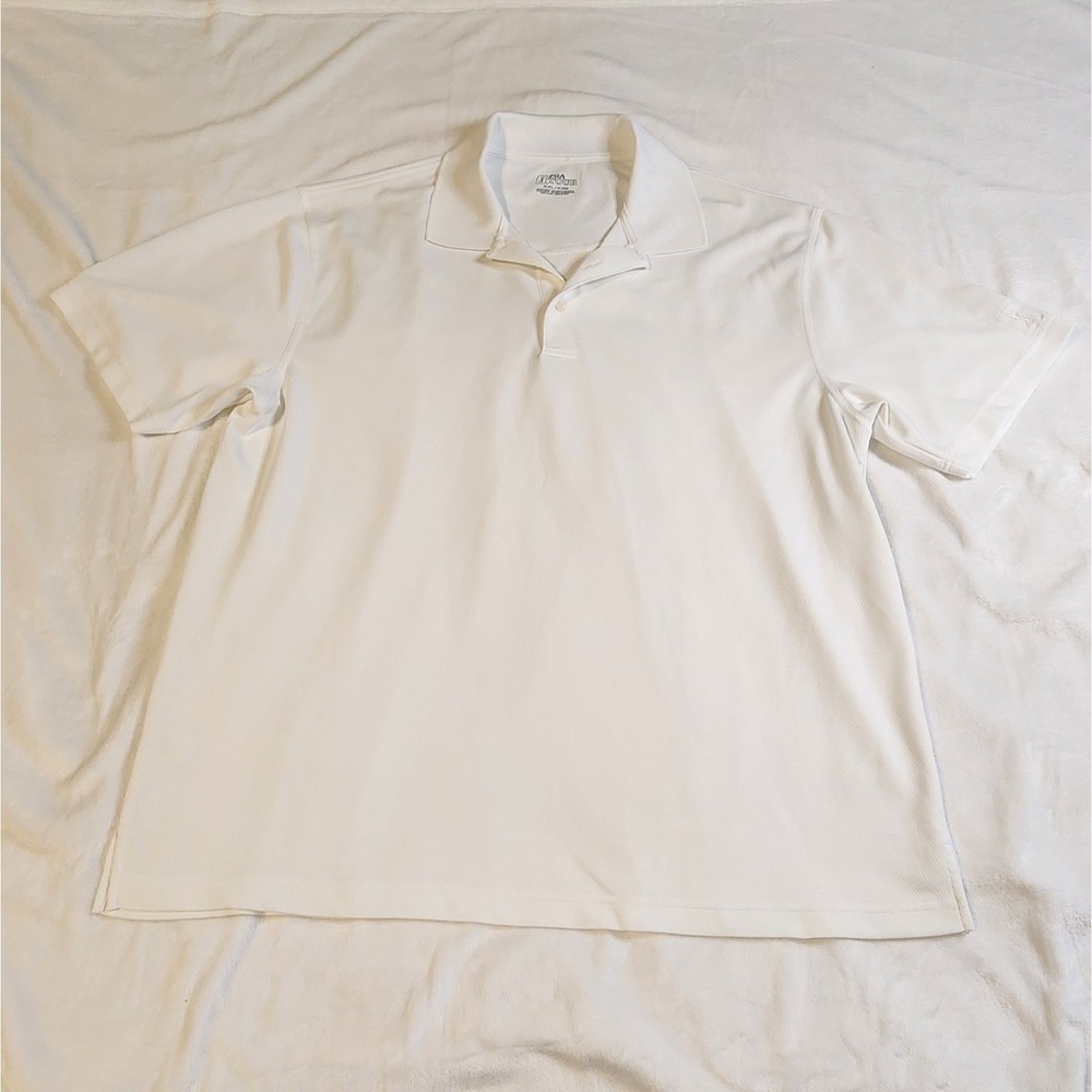 PGA Tour Men's Golf Performance Polo Shirt Size‎ XXL, EUC, White